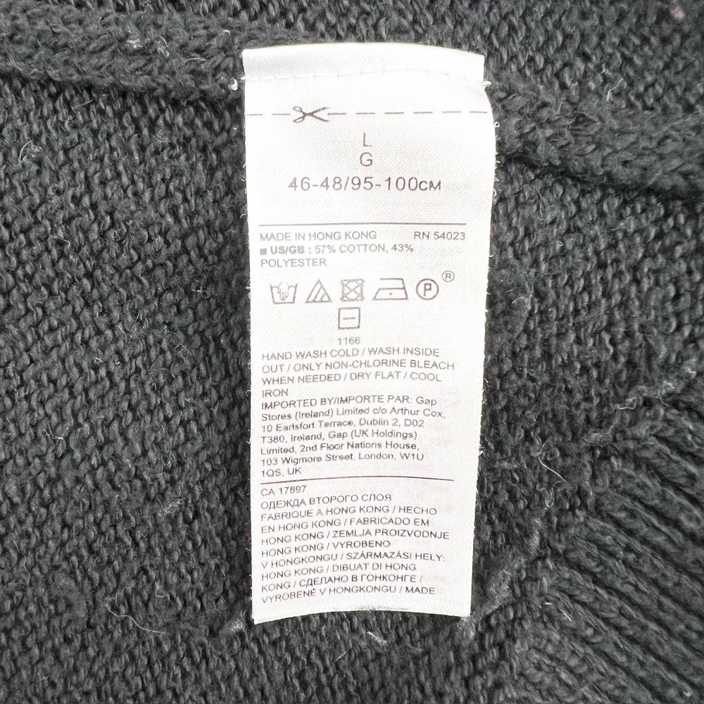 Banana Republic Black Crew Neck Long Sleeve Knit Sweater Pullover Size L - Picture 4 of 5
